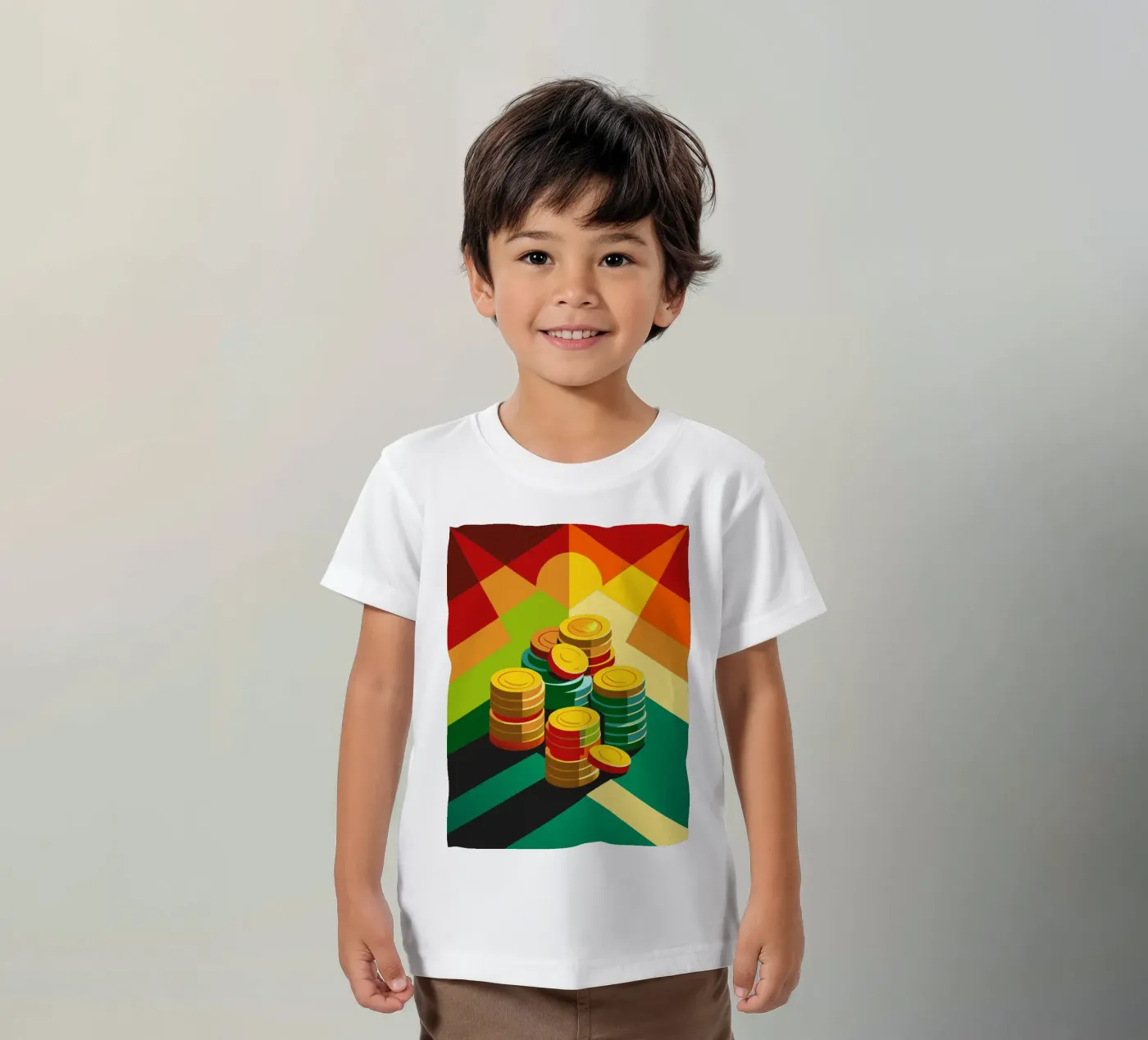 vettore di monete t-shirt bambini da zaidza