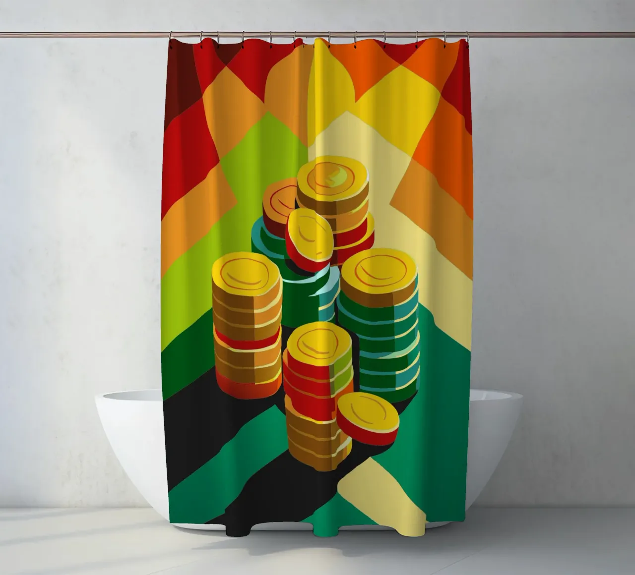 coin vector shower curtain by zaidza