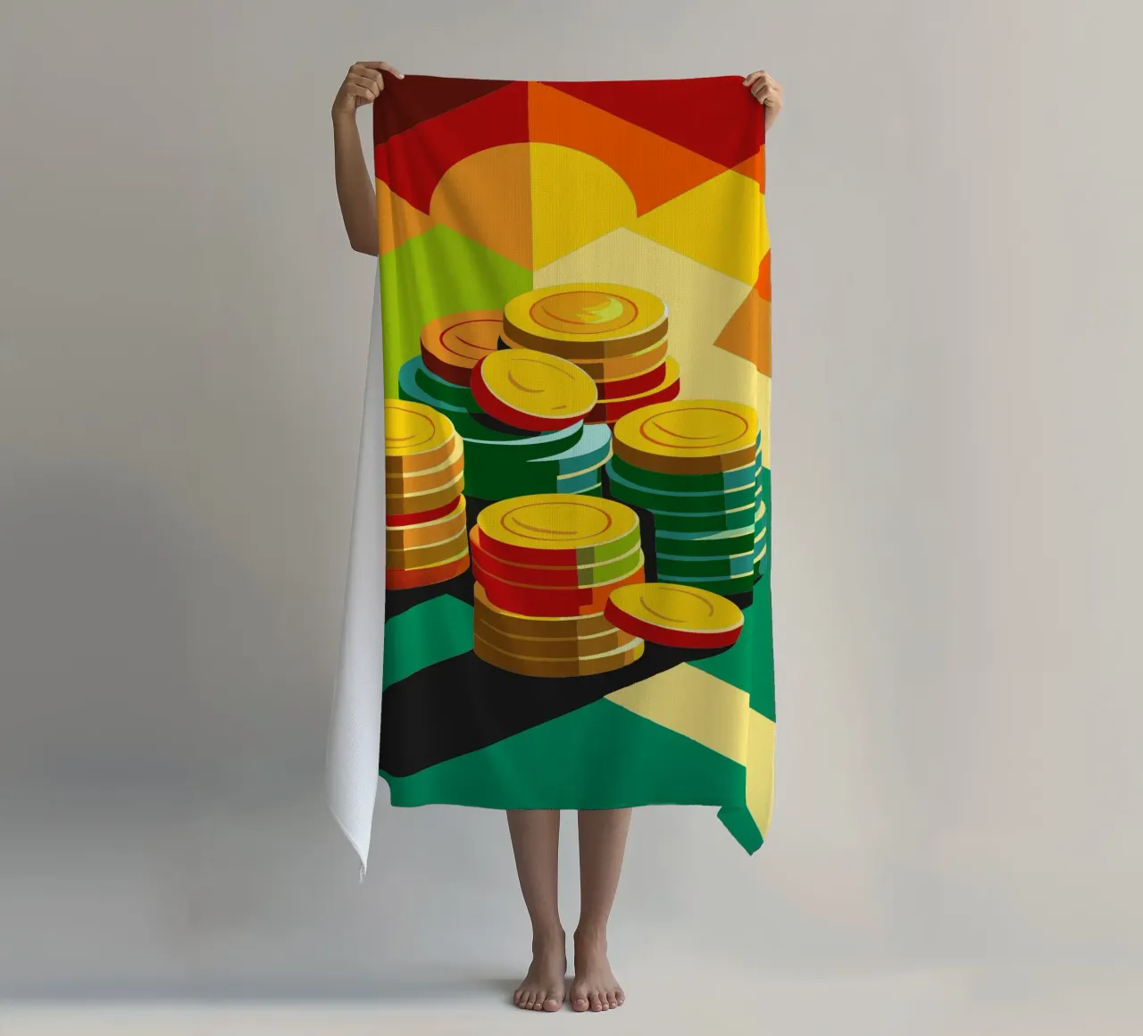 coin vector beach towel by zaidza