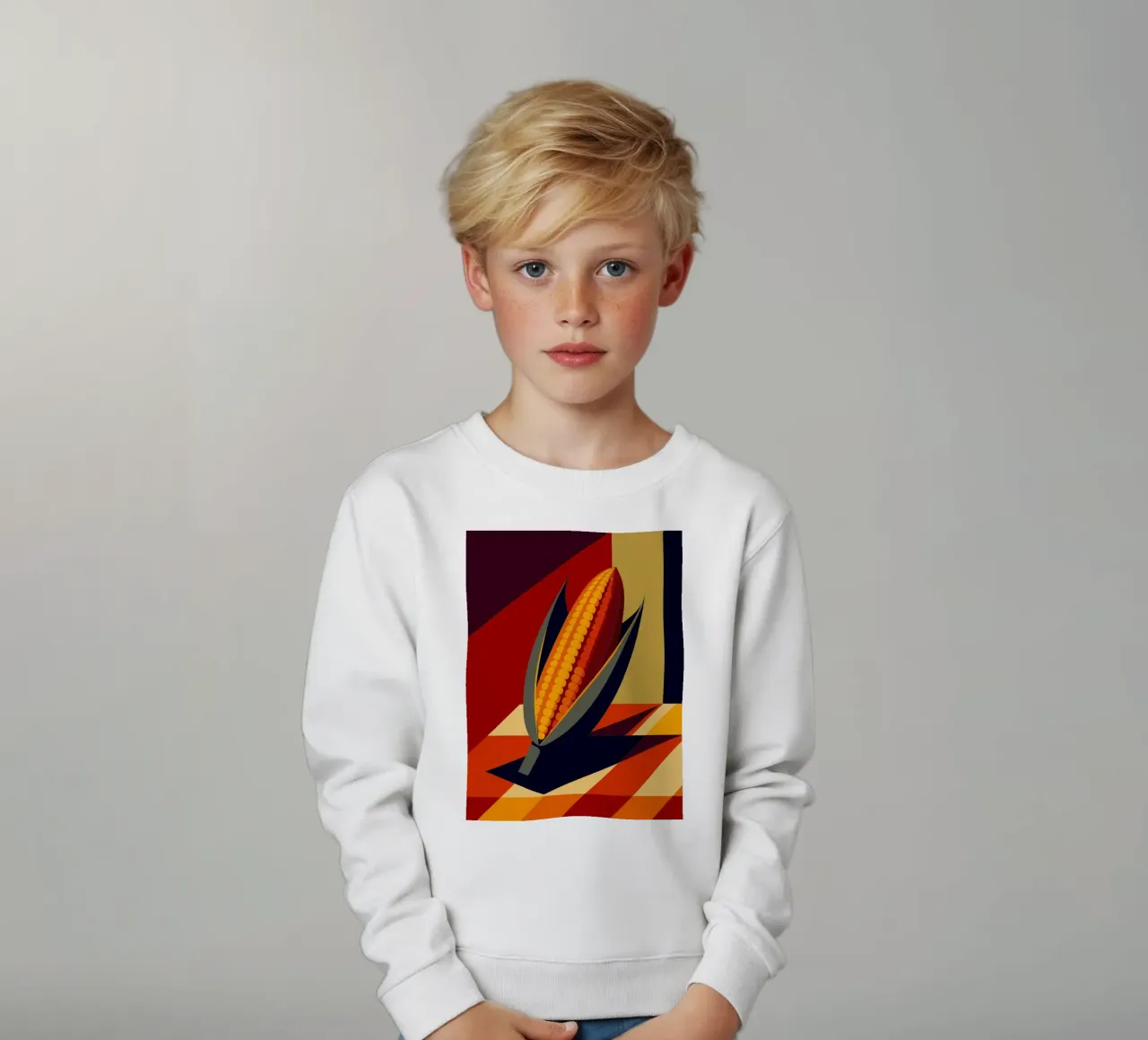 corn vector kids sweatshirt by zaidza