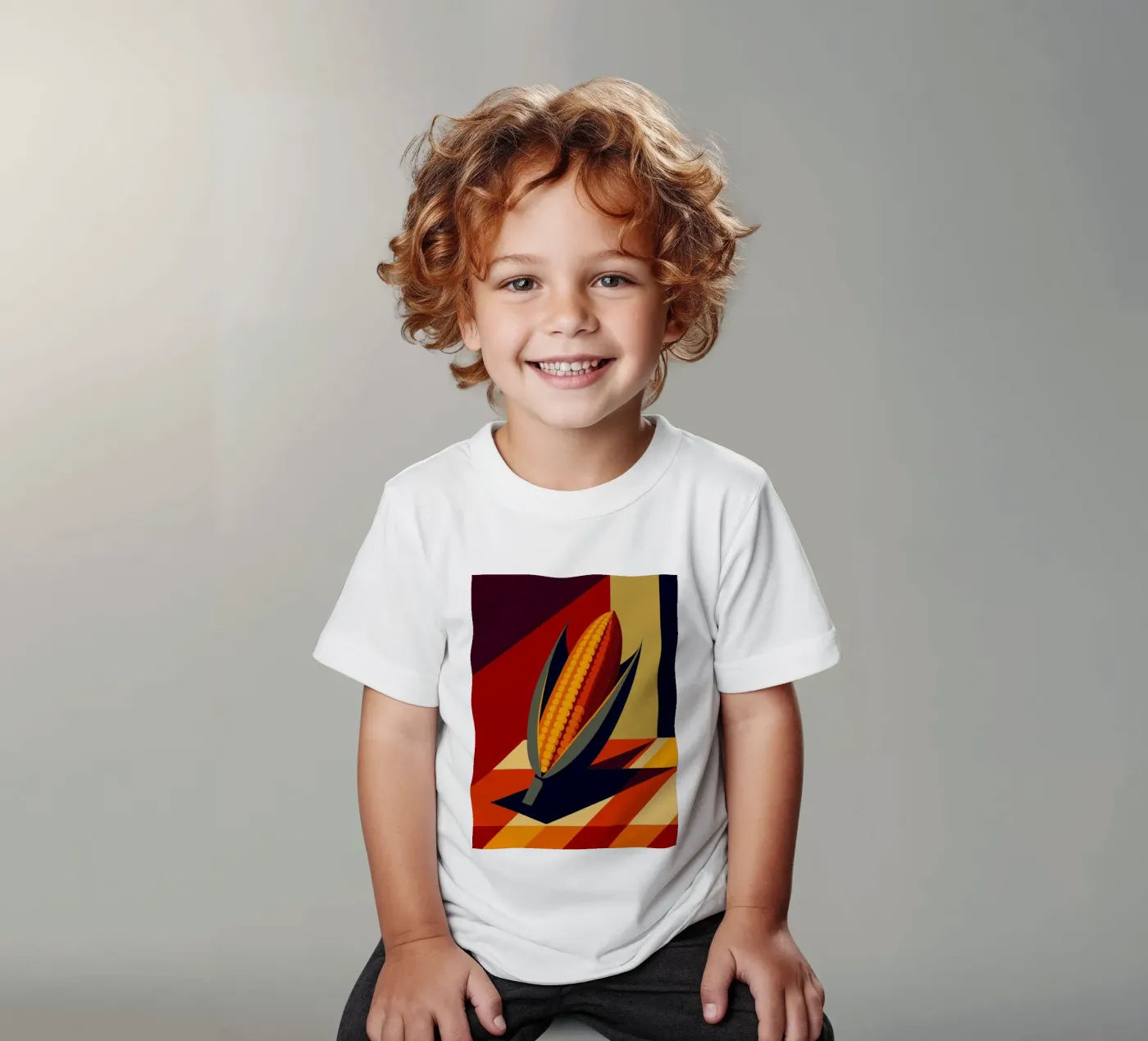 corn vector kids t-shirt by zaidza