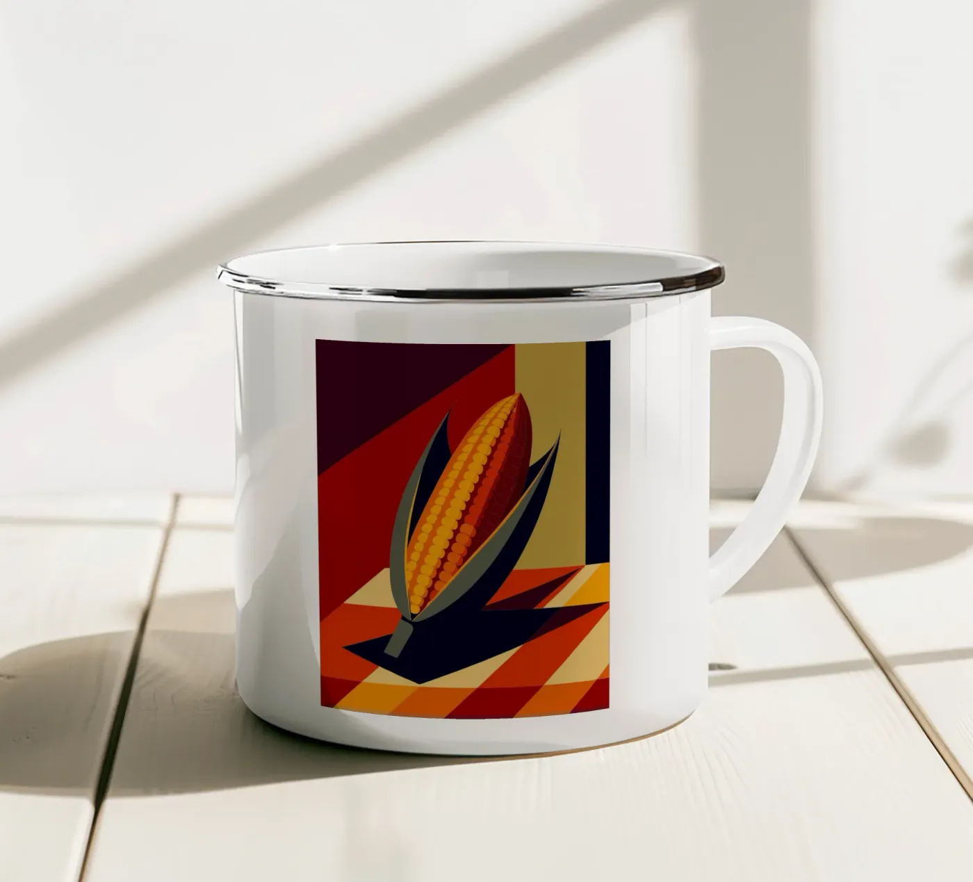 corn vector enamel mug by zaidza