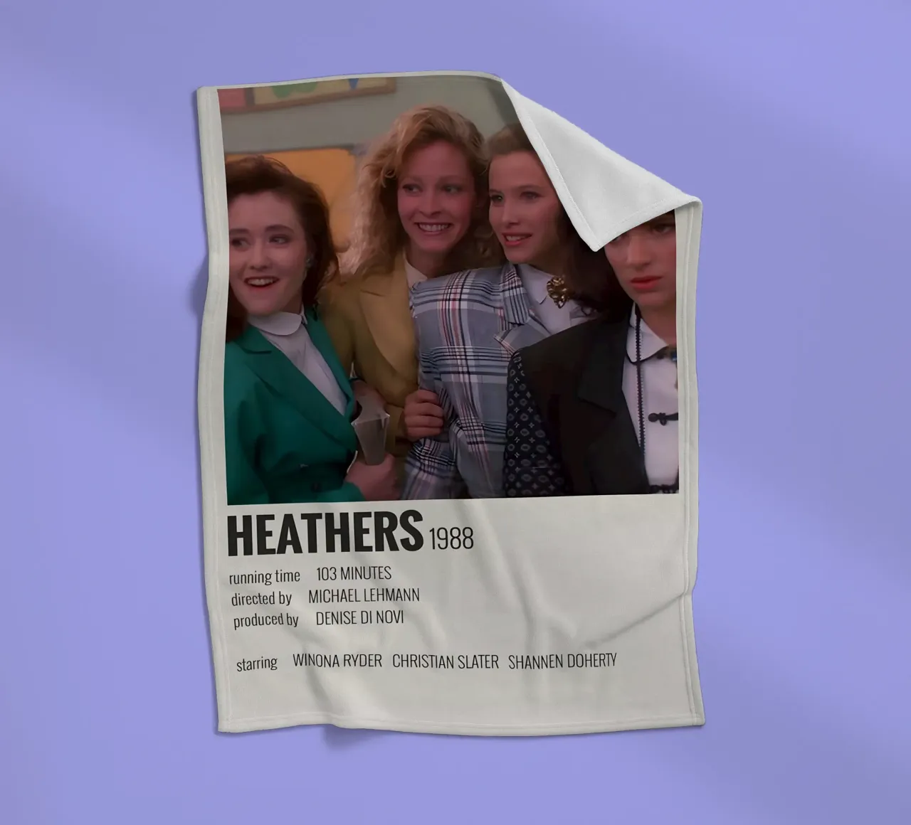 HEATHERS 1988 fleece blanket by MVFminimalist
