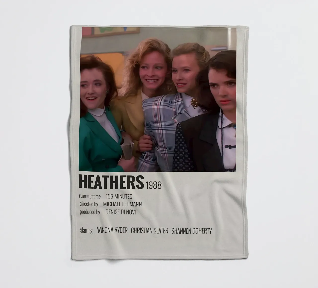 HEATHERS 1988 fleece blanket by MVFminimalist