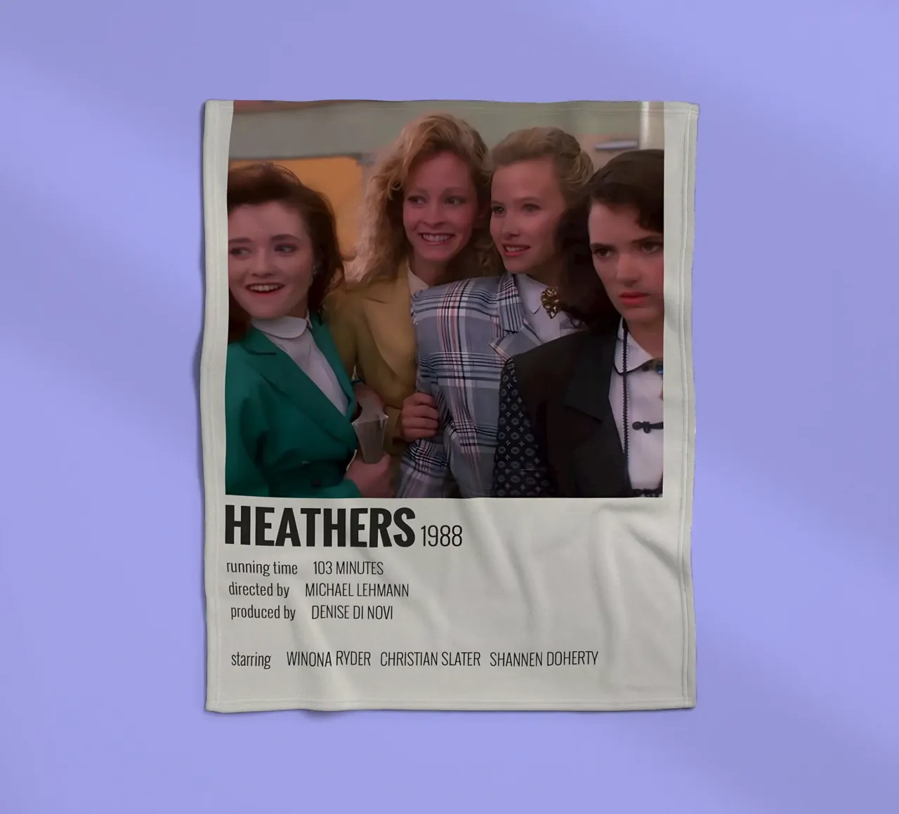 HEATHERS 1988 fleece blanket by MVFminimalist