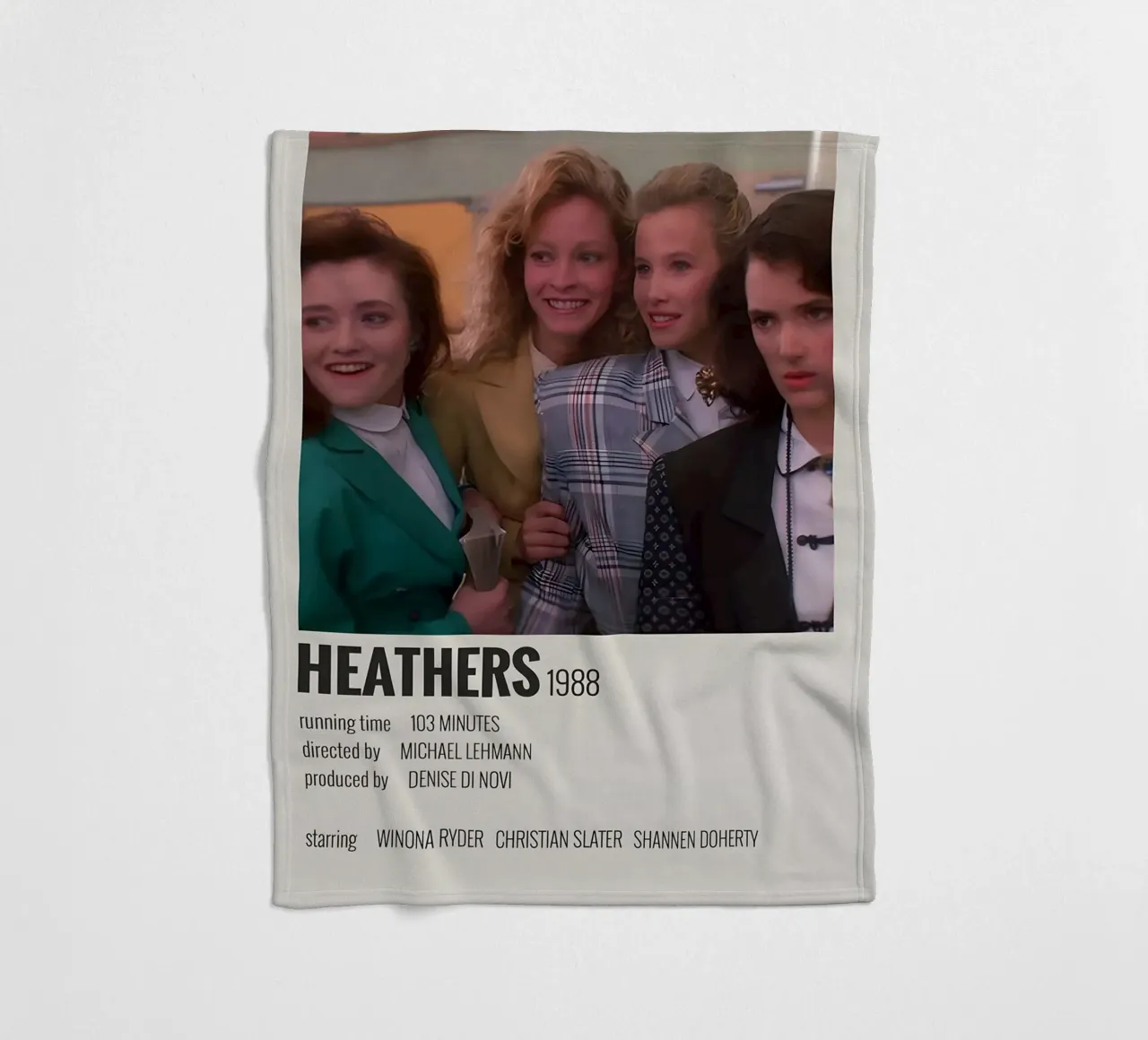 HEATHERS 1988 fleece blanket by MVFminimalist