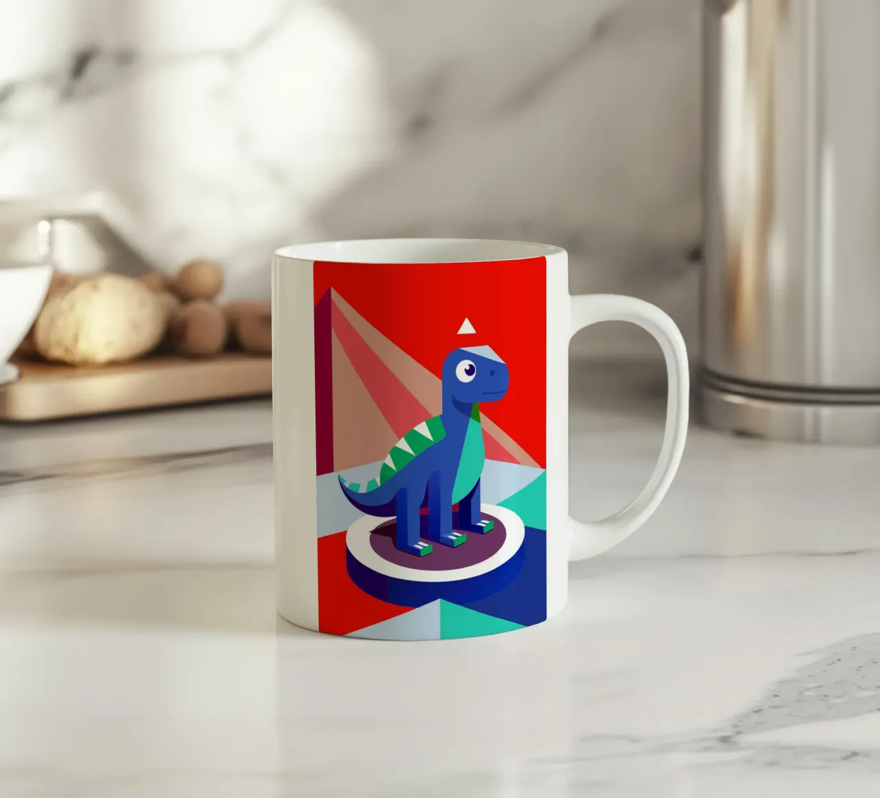bambola dinosauro vettoriale tazza in ceramica da zaidza