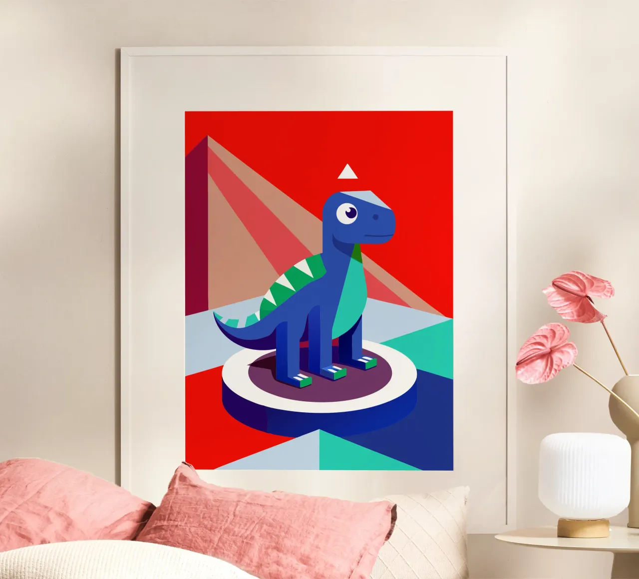 bambola dinosauro vettoriale poster con telaio in plastica da zaidza