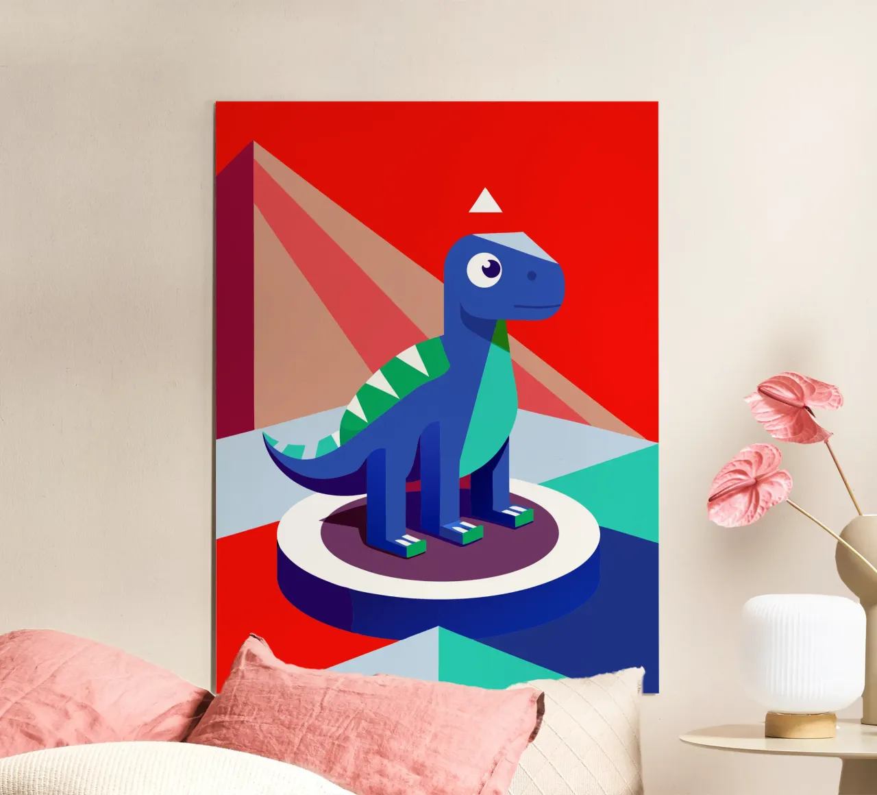 bambola dinosauro vettoriale poster con telaio in plastica da zaidza