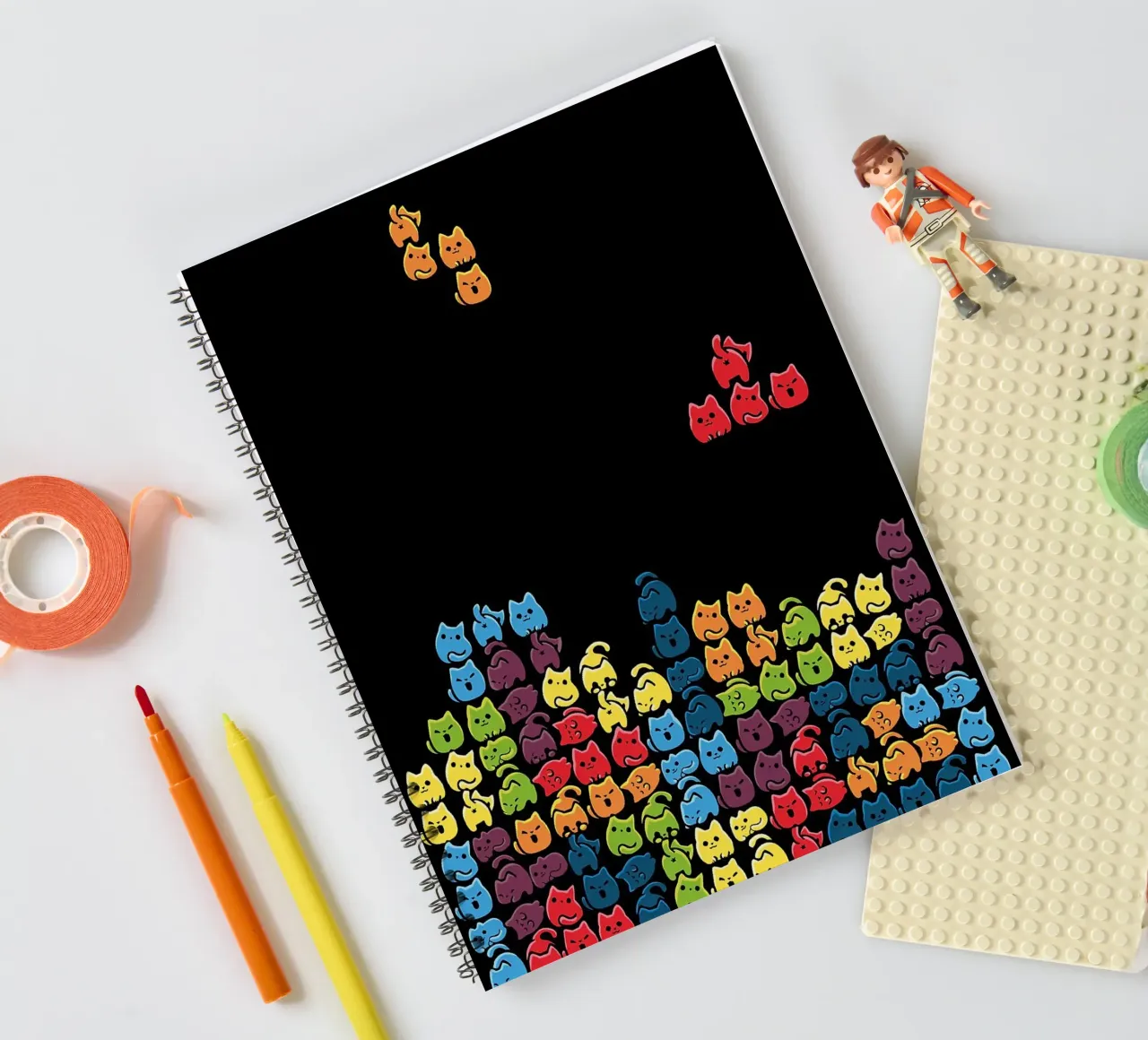 Gatti a tetris diario ad anelli da BirdShop
