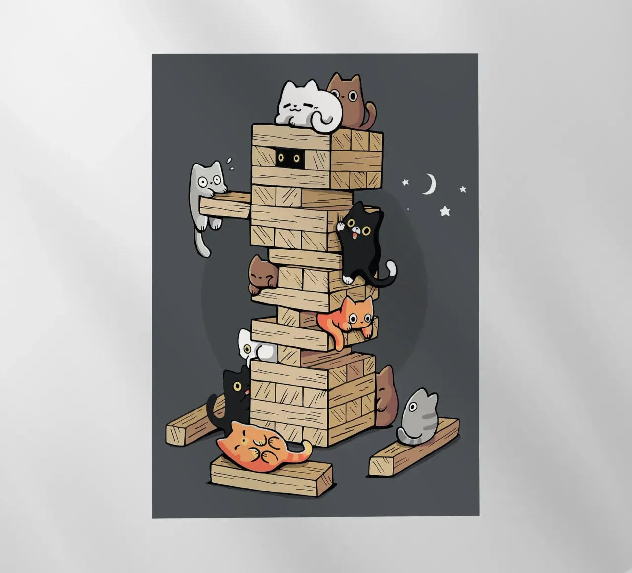 Gatti che giocano a jenga gattini da gioco pellicola backlit da BirdShop