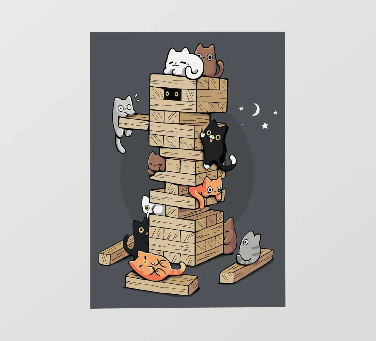 Gatti che giocano a jenga gattini da gioco pellicola backlit da BirdShop
