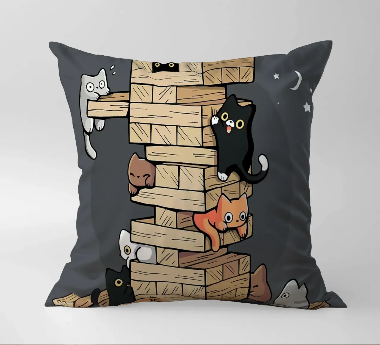 Gatti che giocano a jenga gattini da gioco cuscino da BirdShop