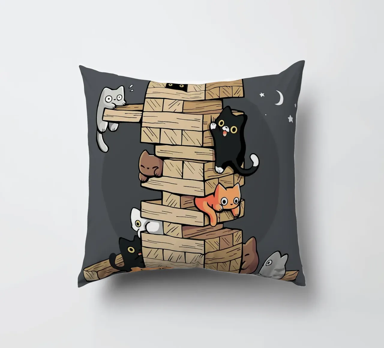 Gatti che giocano a jenga gattini da gioco cuscino da BirdShop