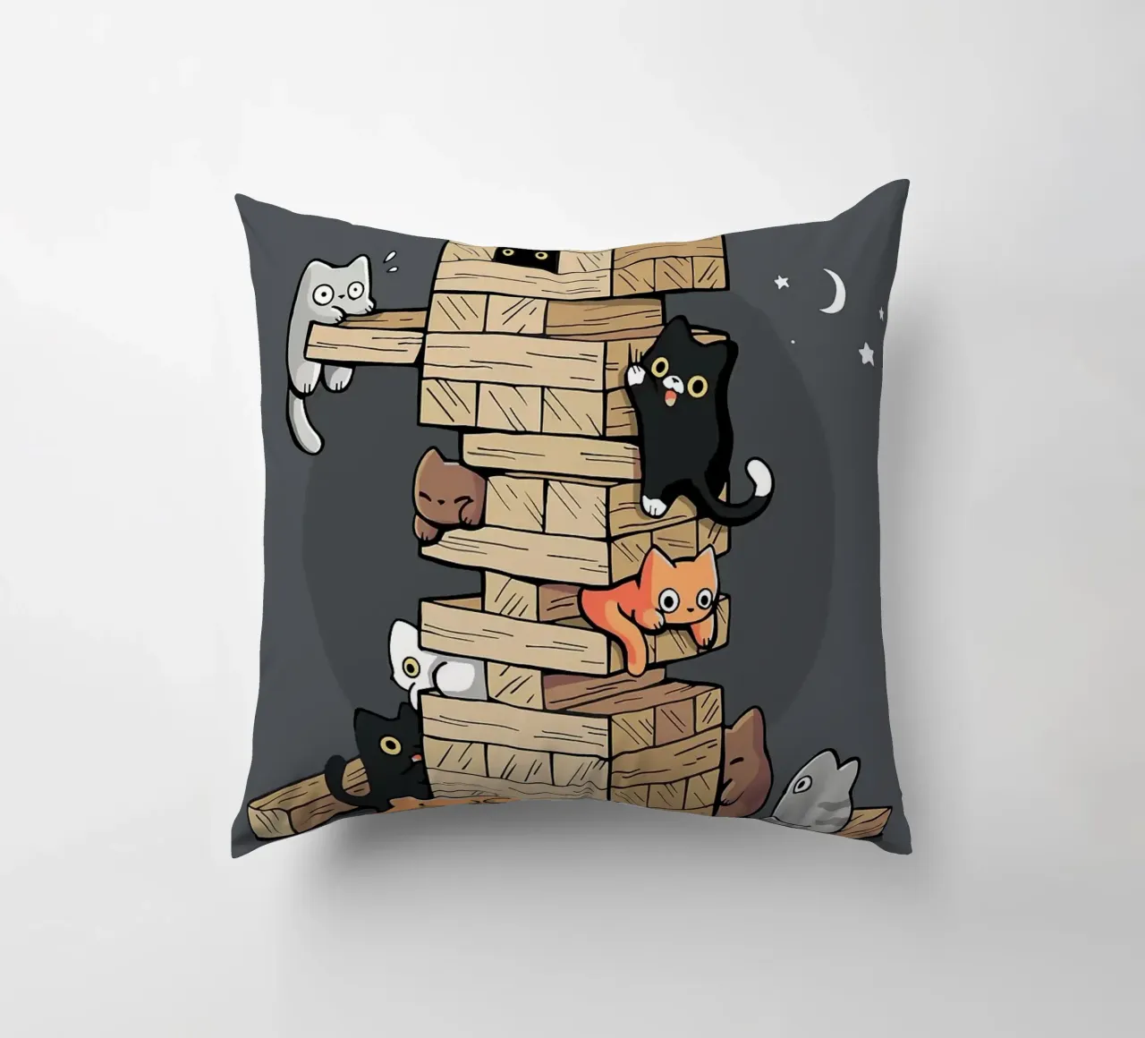 Gatti che giocano a jenga gattini da gioco cuscino da BirdShop