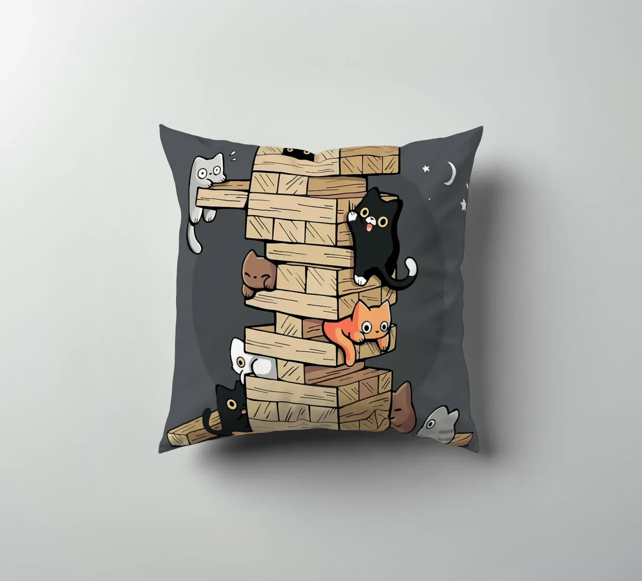 Gatti che giocano a jenga gattini da gioco cuscino da BirdShop