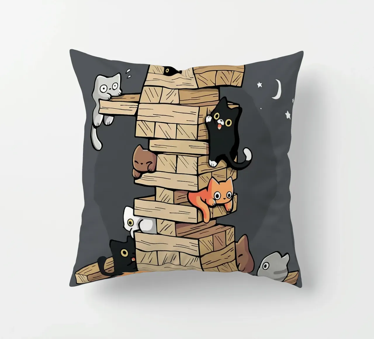 Gatti che giocano a jenga gattini da gioco cuscino da BirdShop