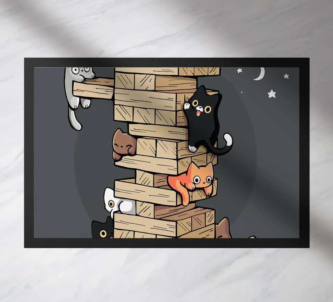 Gatti che giocano a jenga gattini da gioco zerbino da BirdShop