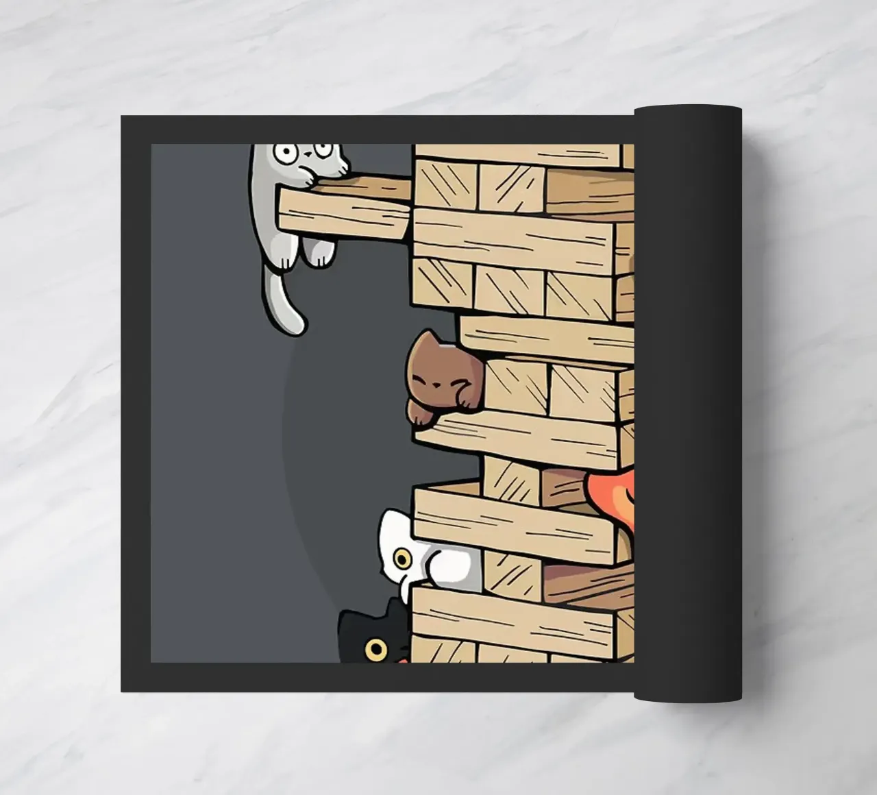 Gatti che giocano a jenga gattini da gioco zerbino da BirdShop