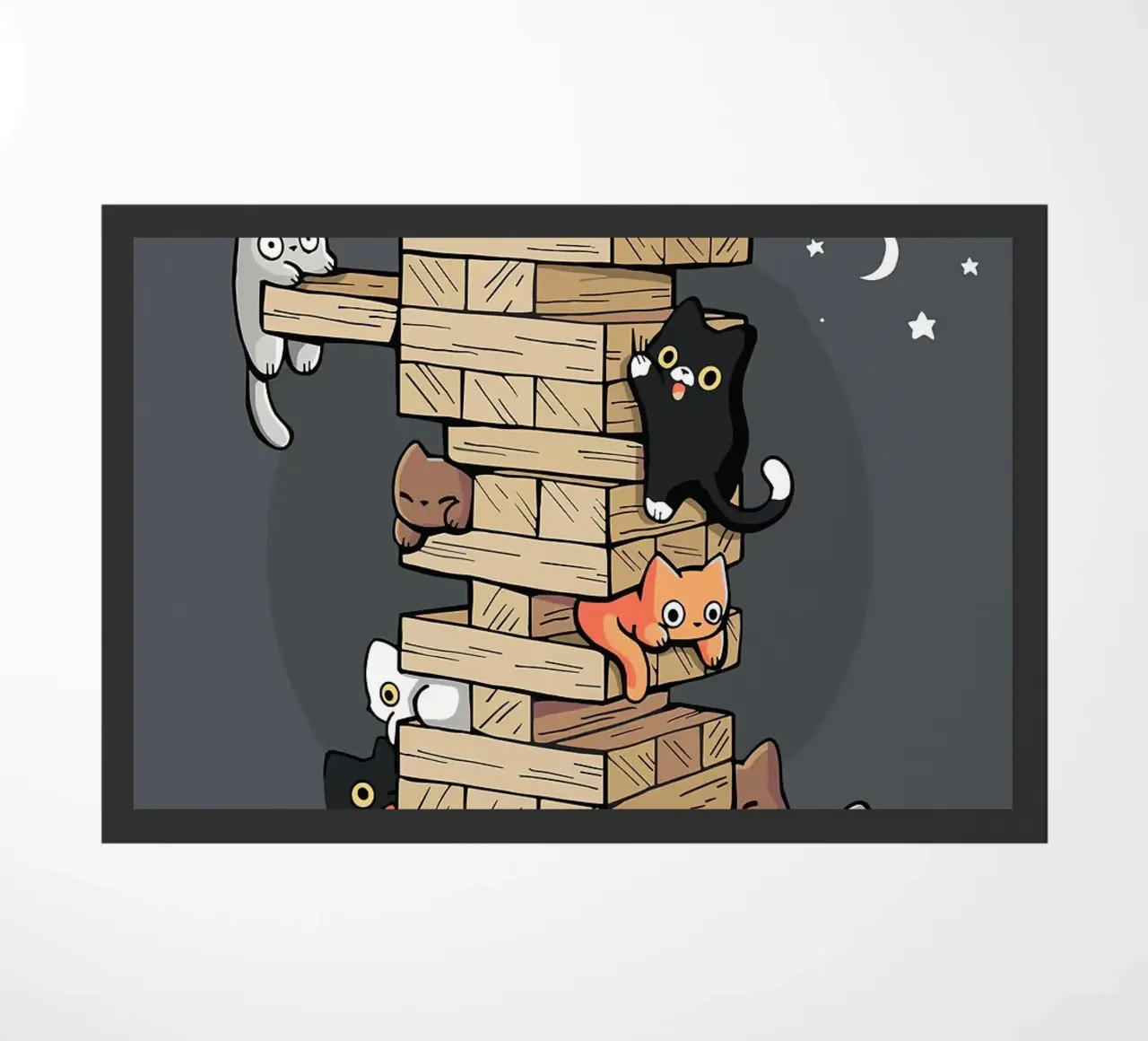 Gatti che giocano a jenga gattini da gioco zerbino da BirdShop