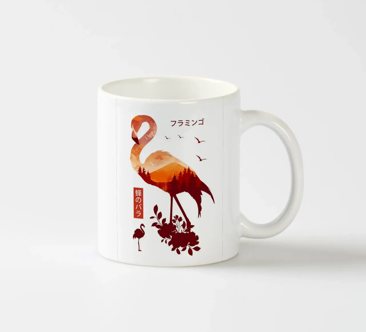 Paesaggio fenicottero tazza in ceramica da BirdShop