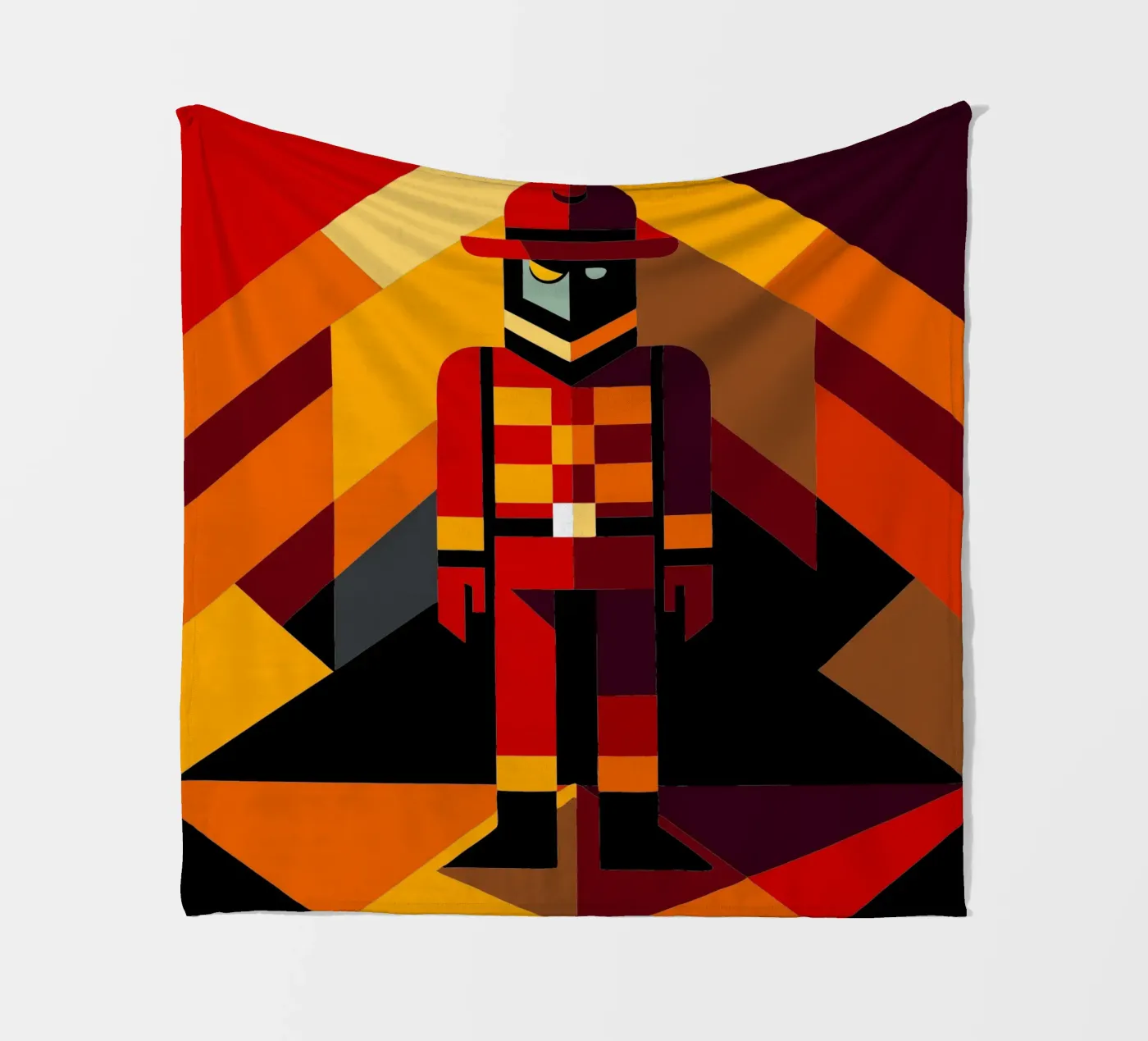 firefighter man vector fleece blanket by zaidza