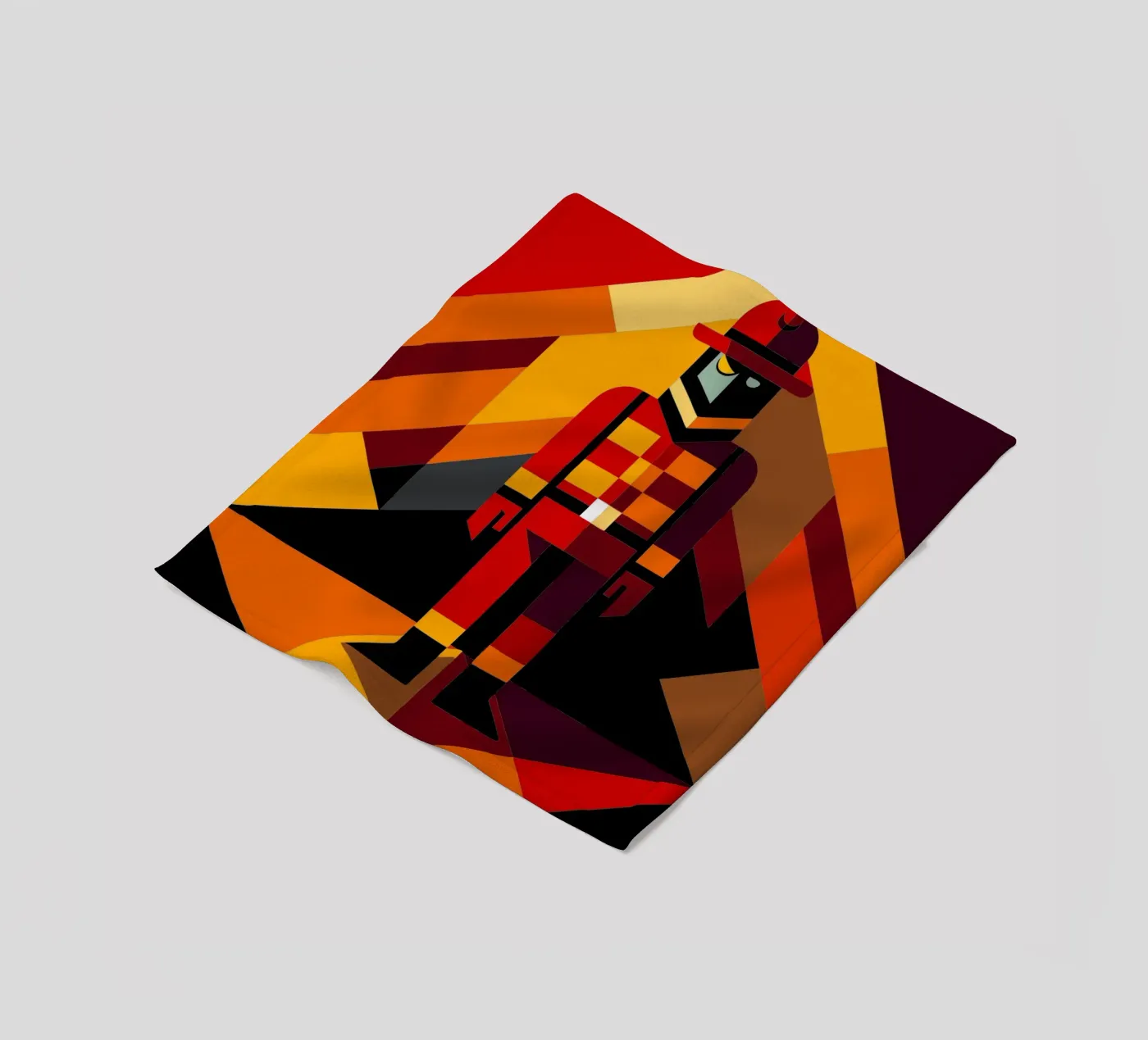 firefighter man vector fleece blanket by zaidza