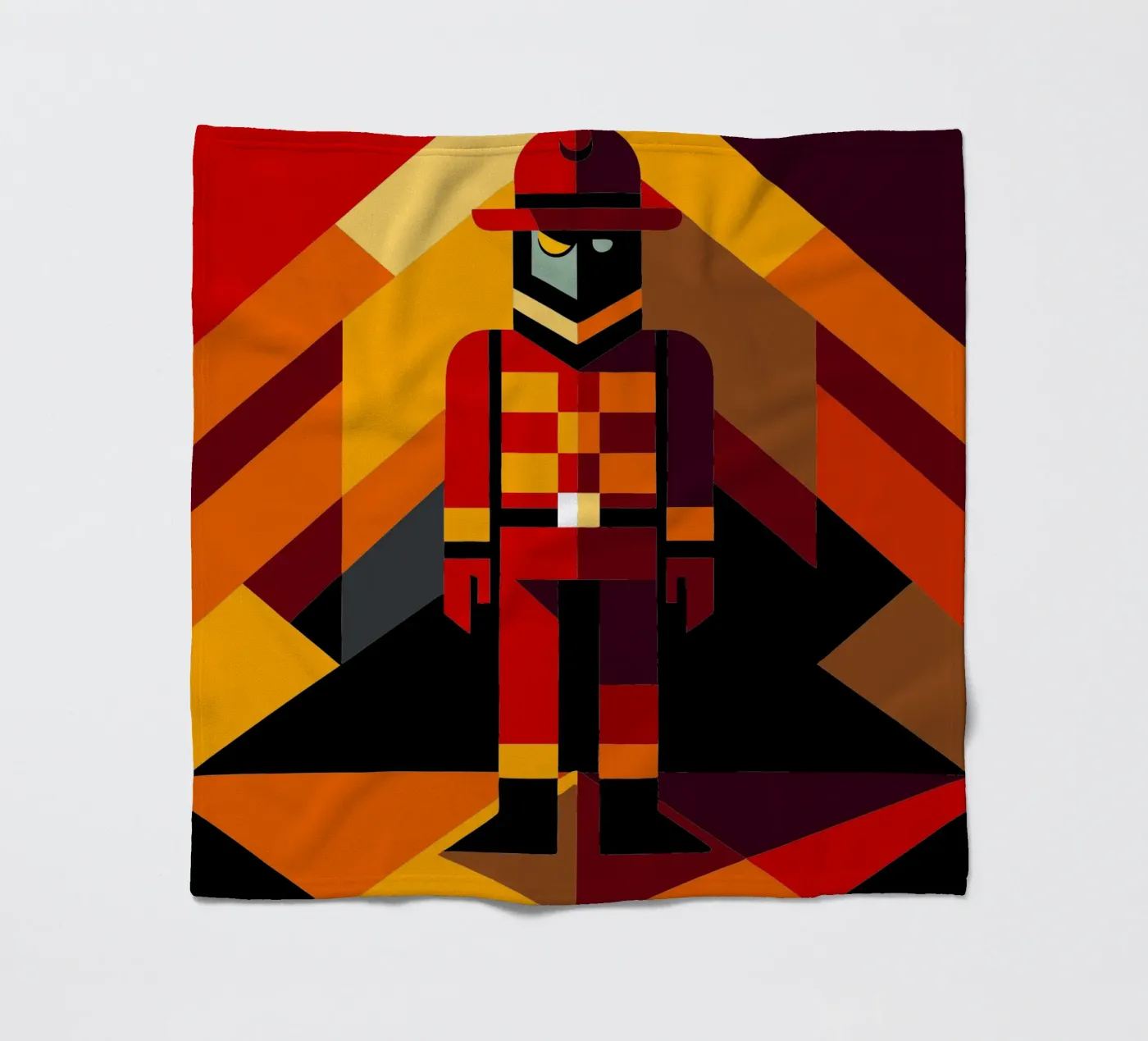 firefighter man vector fleece blanket by zaidza