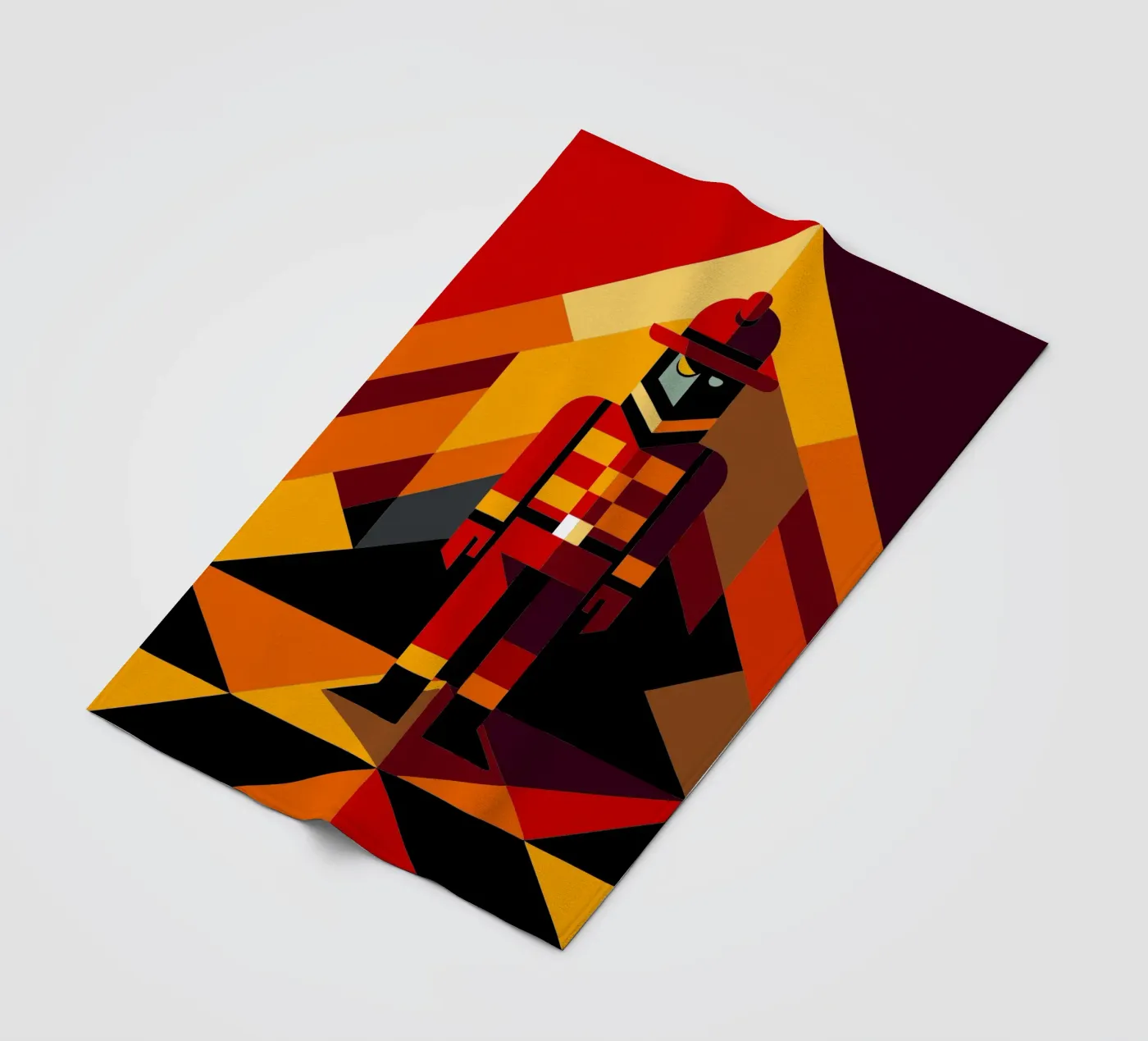 firefighter man vector fleece blanket by zaidza