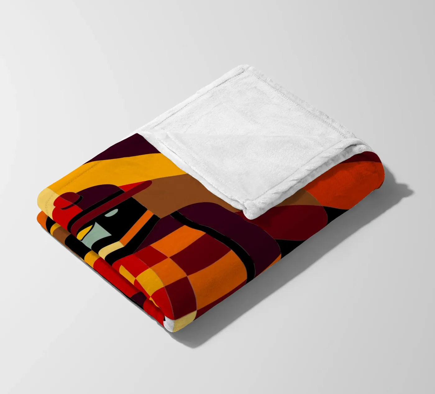 firefighter man vector fleece blanket by zaidza