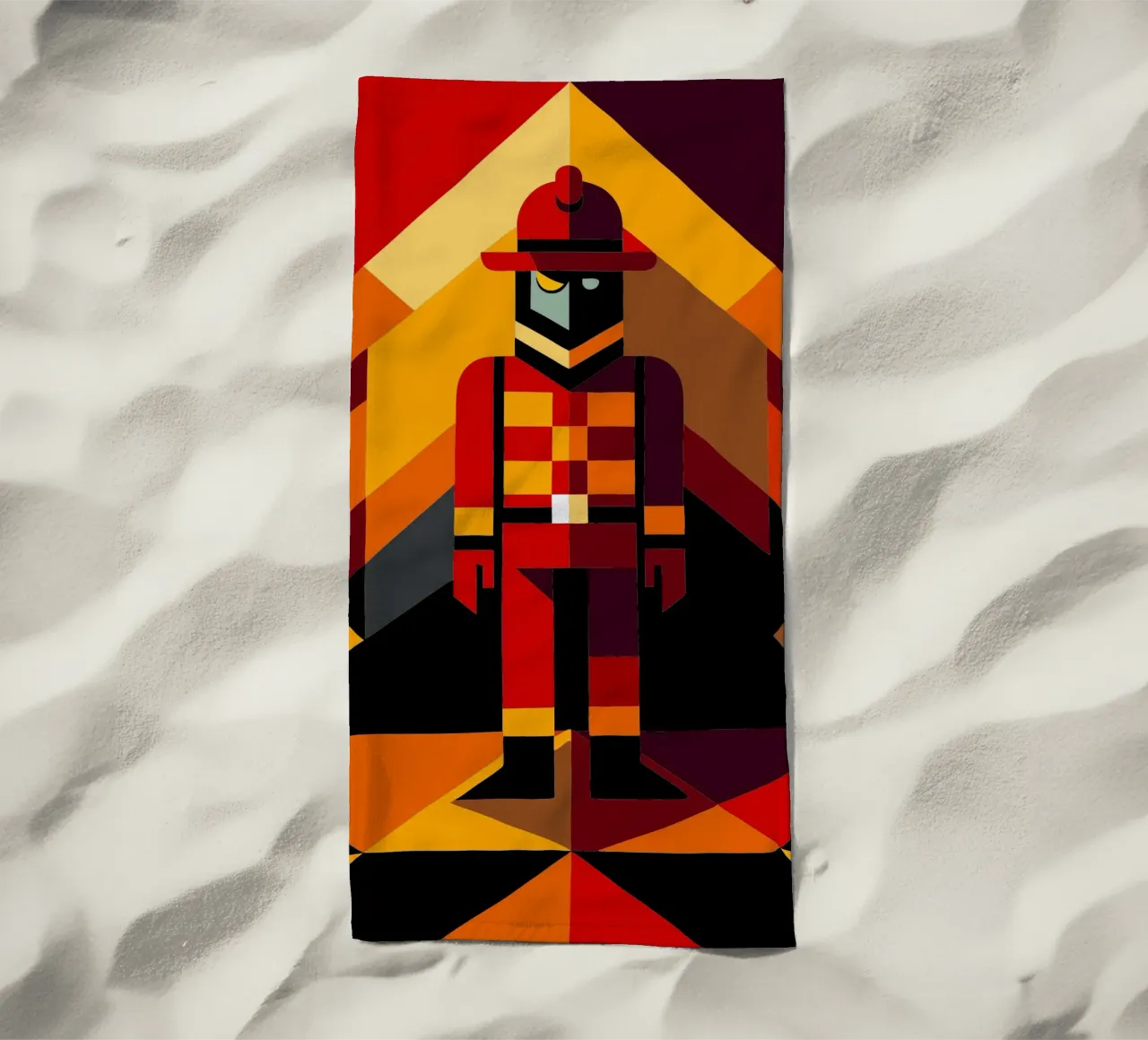 vettoriale uomo pompiere telo mare da zaidza