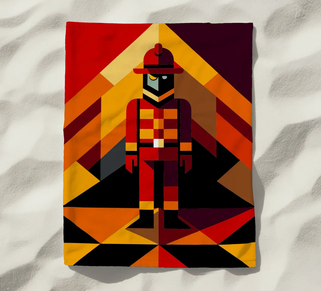 vettoriale uomo pompiere telo mare da zaidza