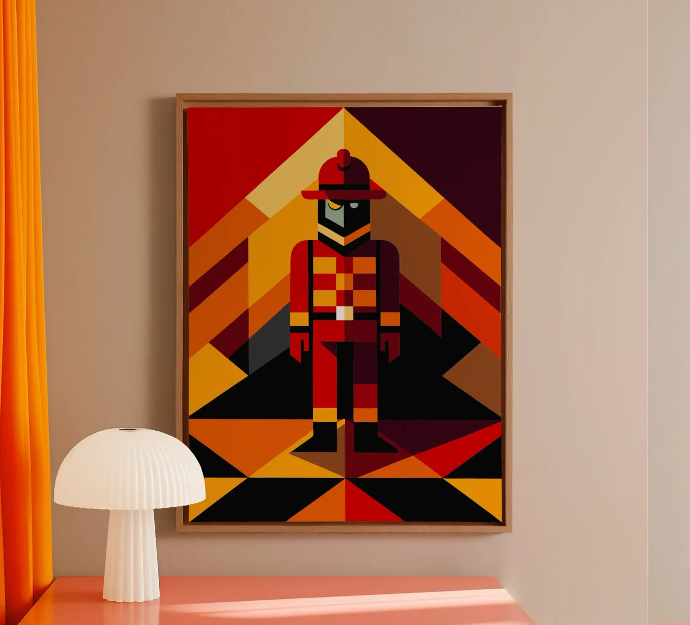 firefighter man vector canvas by zaidza