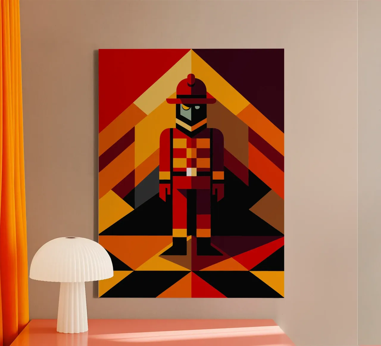 firefighter man vector canvas by zaidza