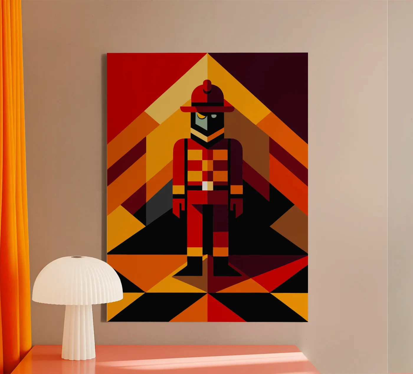 firefighter man vector canvas by zaidza