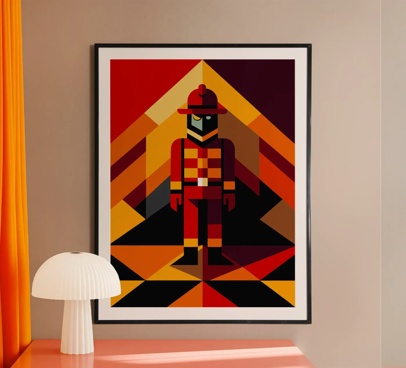 firefighter man vector poster by zaidza