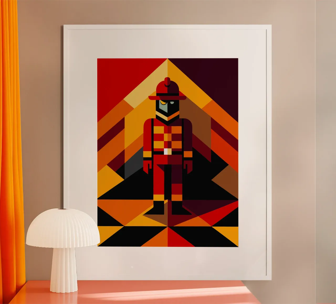 firefighter man vector poster by zaidza