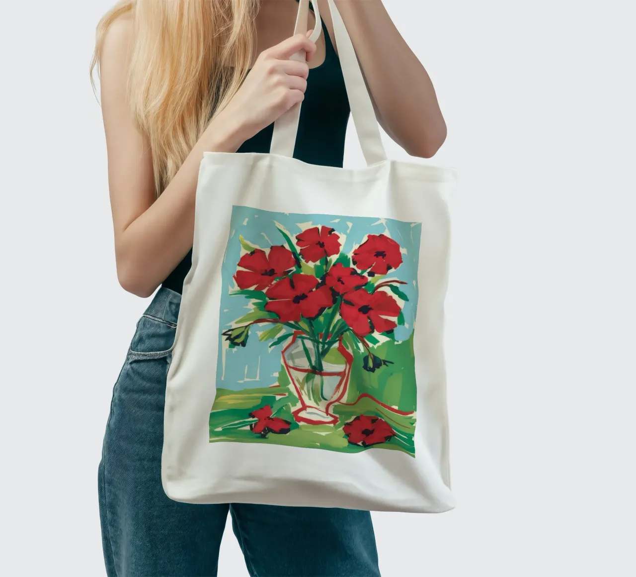 Brezza di papavero cremisi borsa in juta da Tiga Bersama