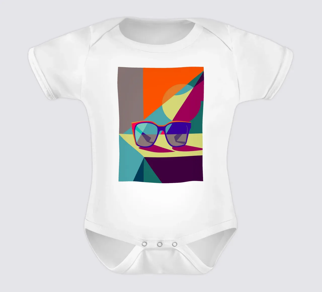 glasses vector short-sleeve baby romper by zaidza