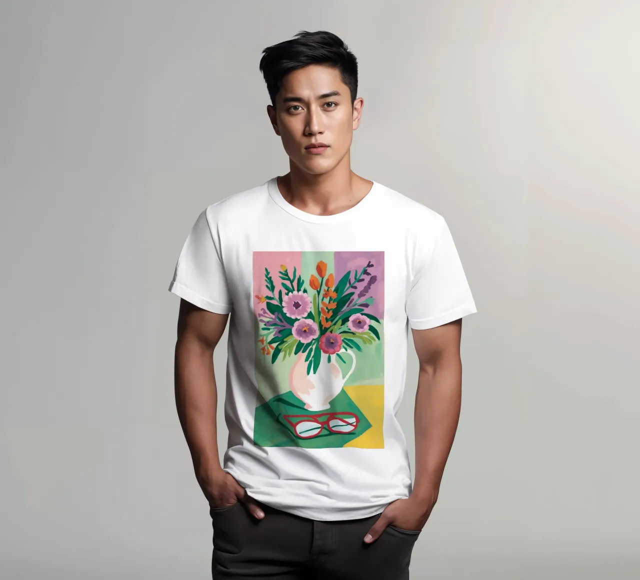 Contemplazione dei fiori in pastello t-shirt da Fable Tempa