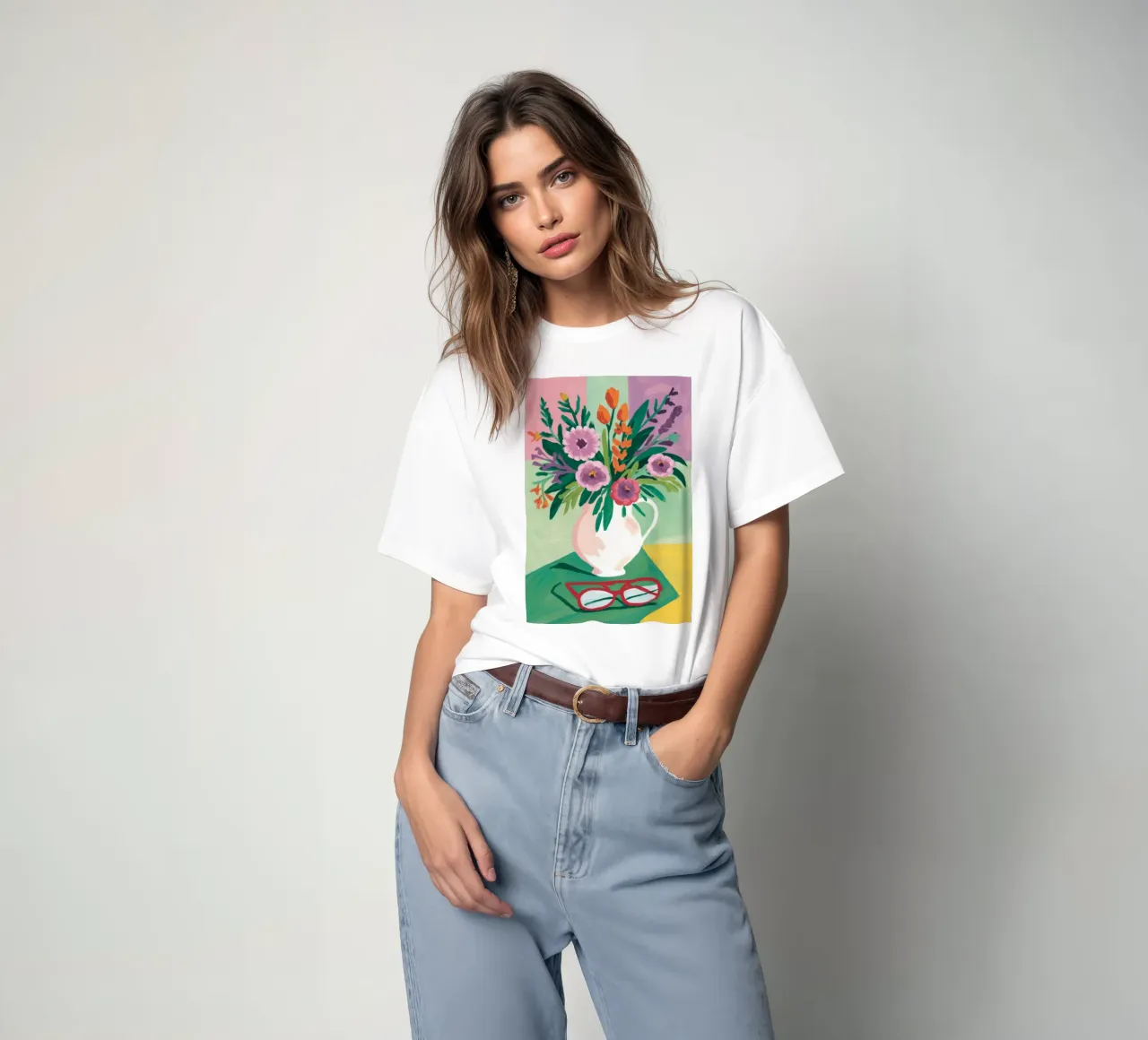 Contemplazione dei fiori in pastello t-shirt da Fable Tempa