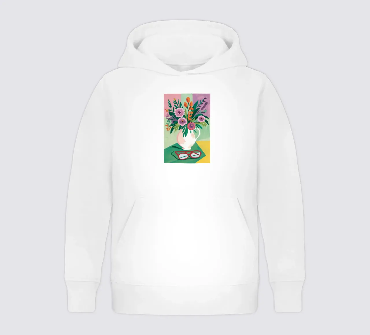 Contemplazione dei fiori in pastello felpa bambino con cappuccio da Fable Tempa