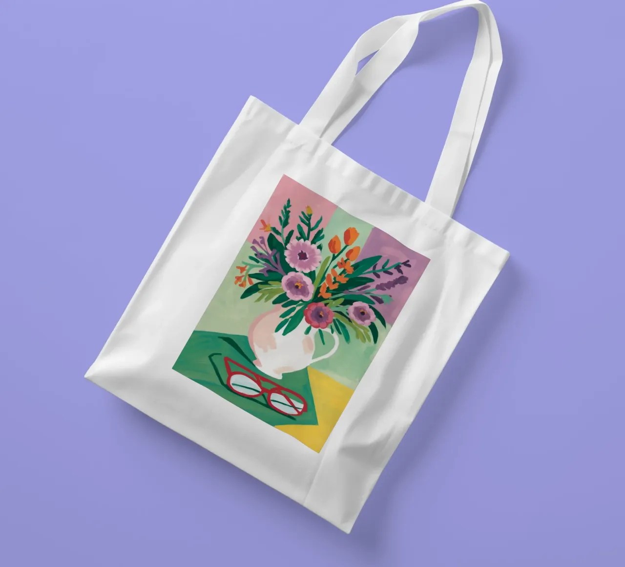 Contemplazione dei fiori in pastello borsa in juta da Fable Tempa