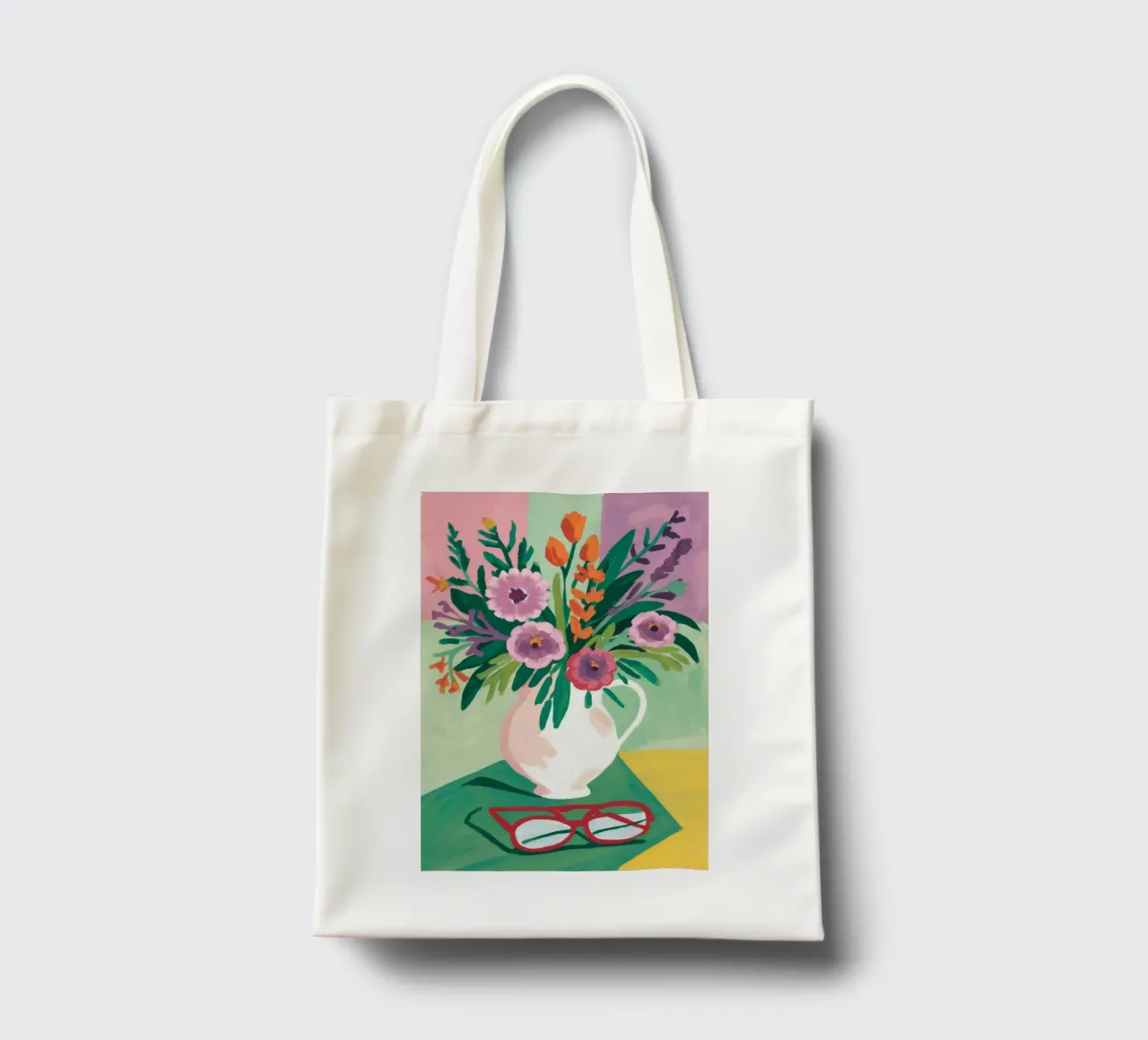 Contemplazione dei fiori in pastello borsa in juta da Fable Tempa