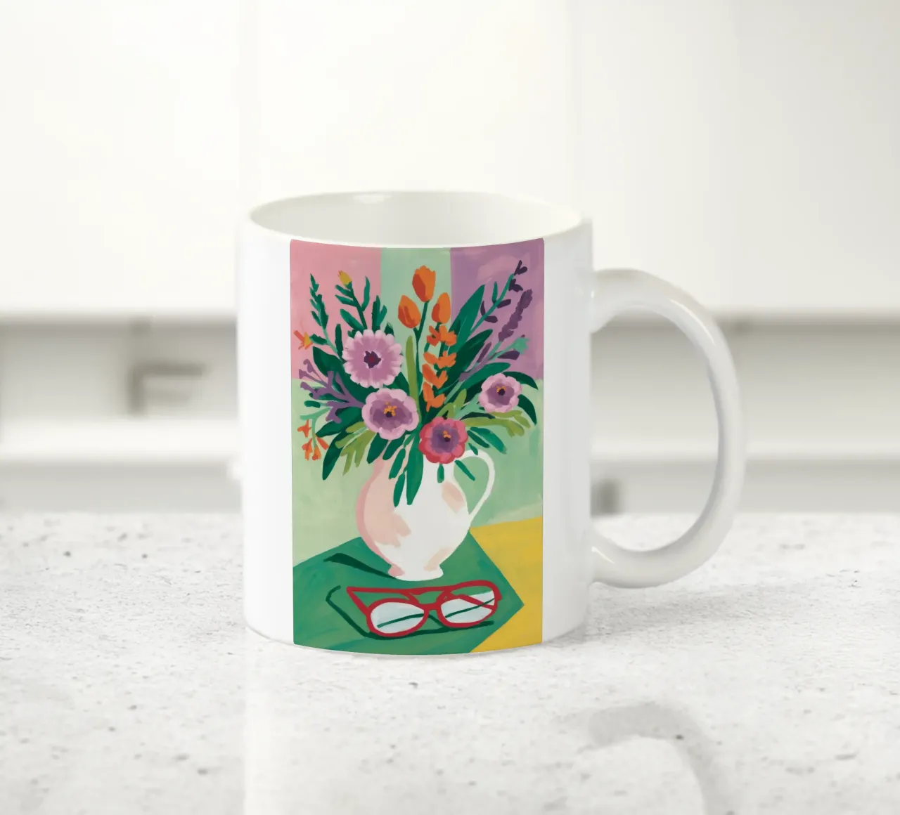 Contemplazione dei fiori in pastello tazza in ceramica da Fable Tempa