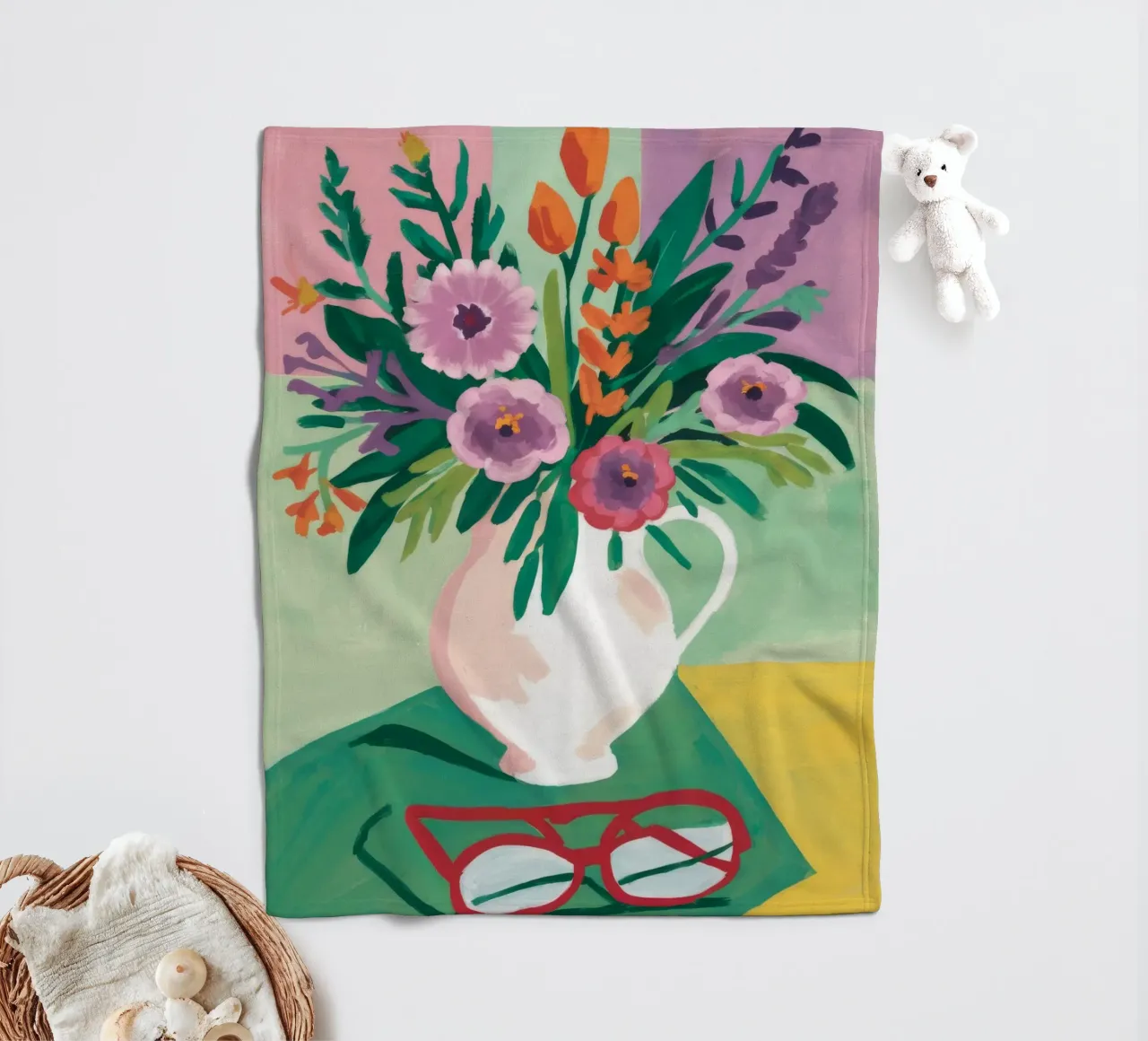 Contemplazione dei fiori in pastello coperta in pile da Fable Tempa