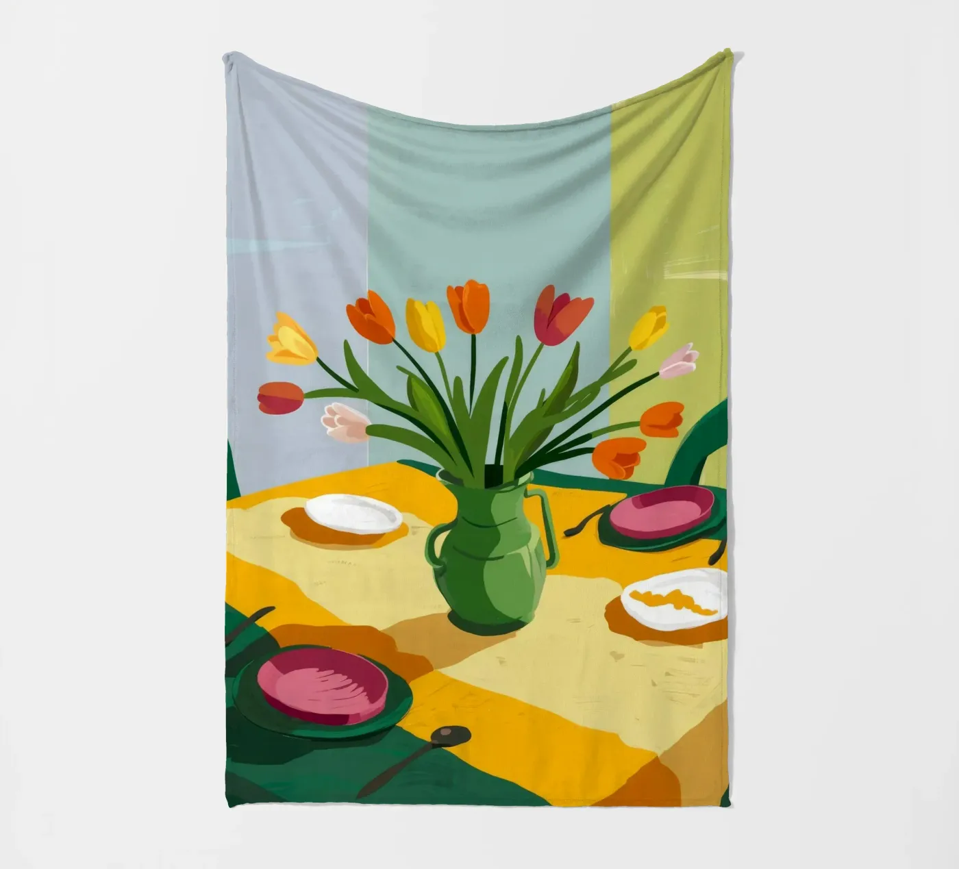 Tulip Table Tranquility fleece blanket by Fable Tempa