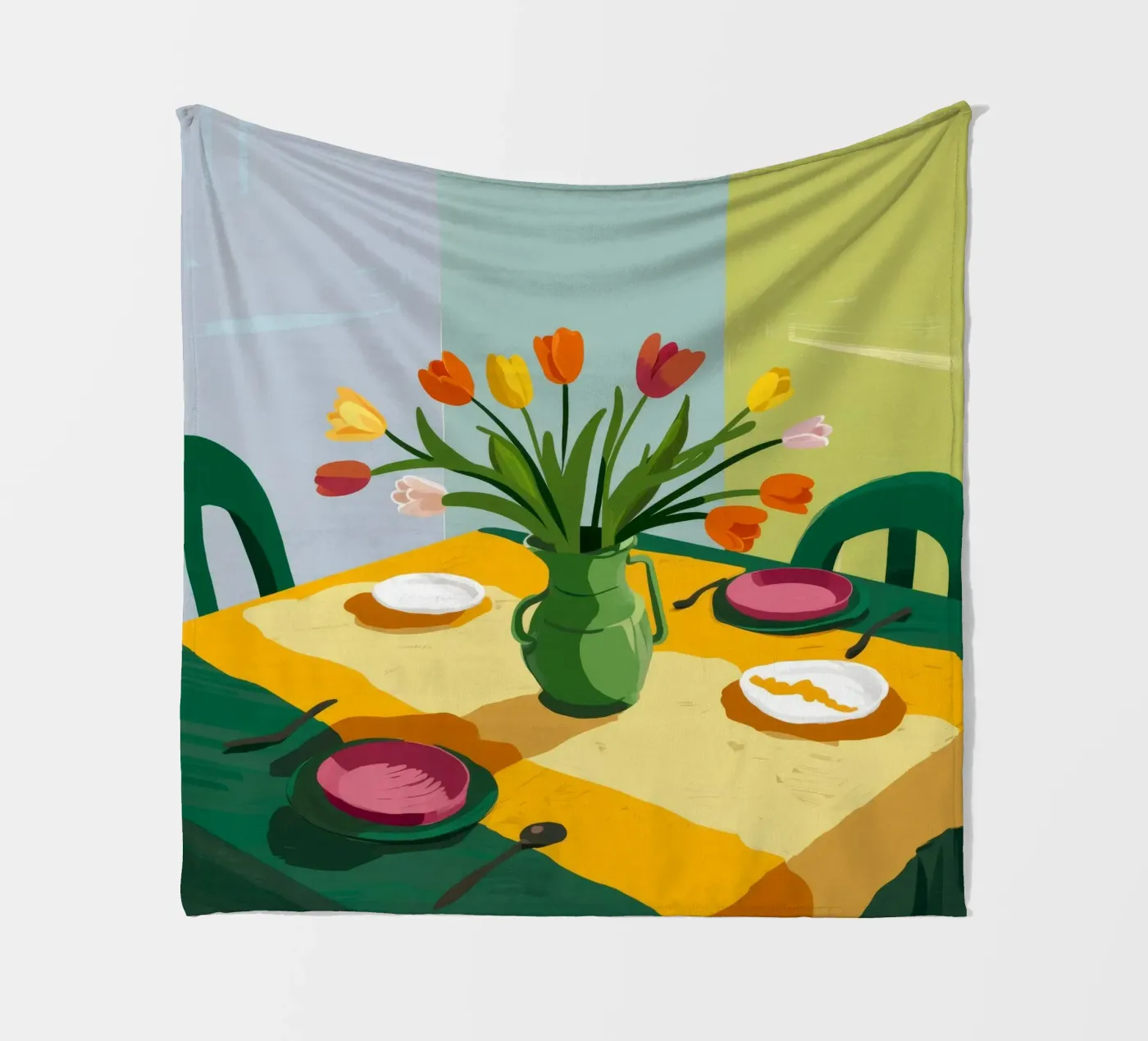 Tulip Table Tranquility fleece blanket by Fable Tempa