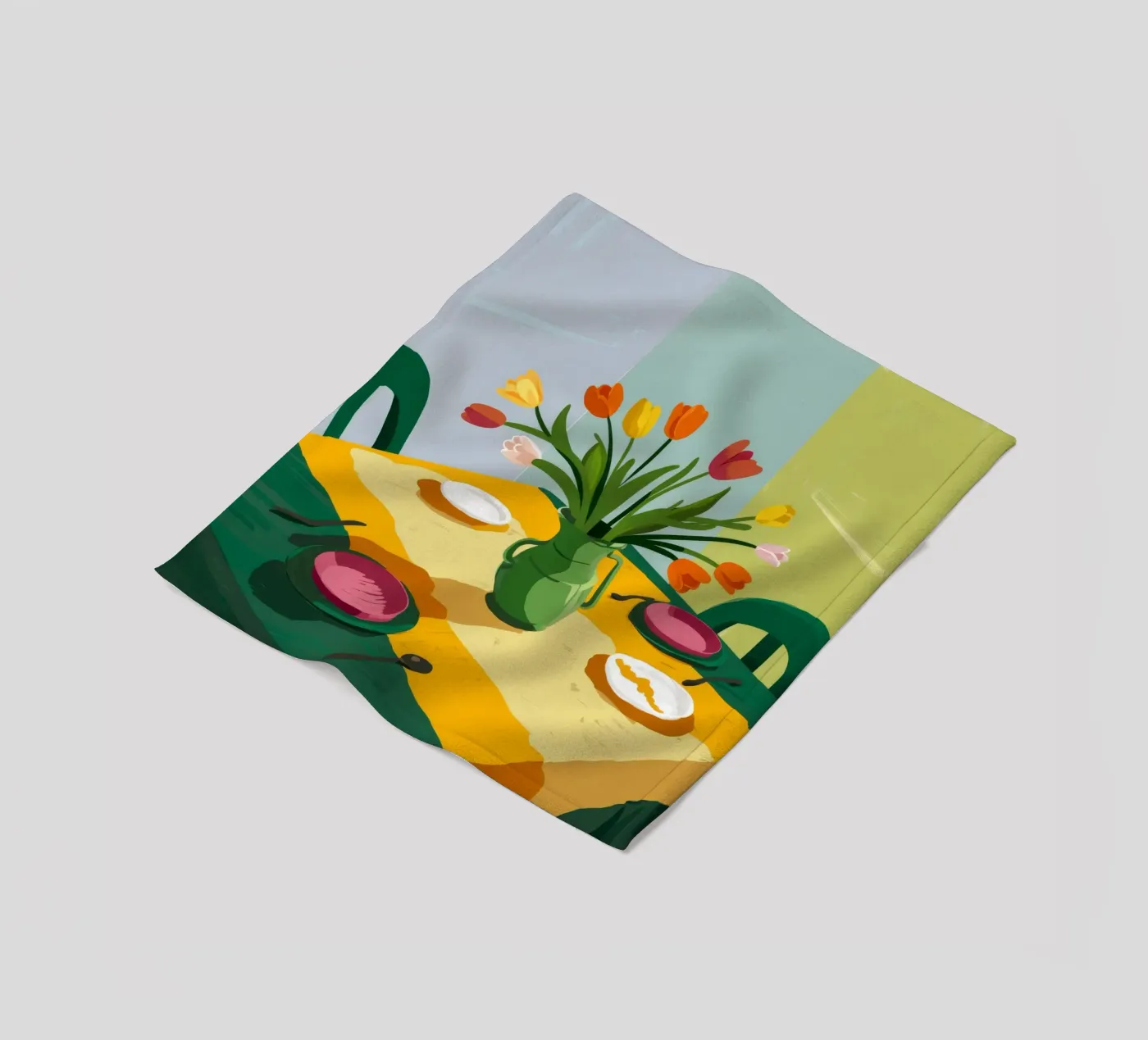 Tulip Table Tranquility fleece blanket by Fable Tempa