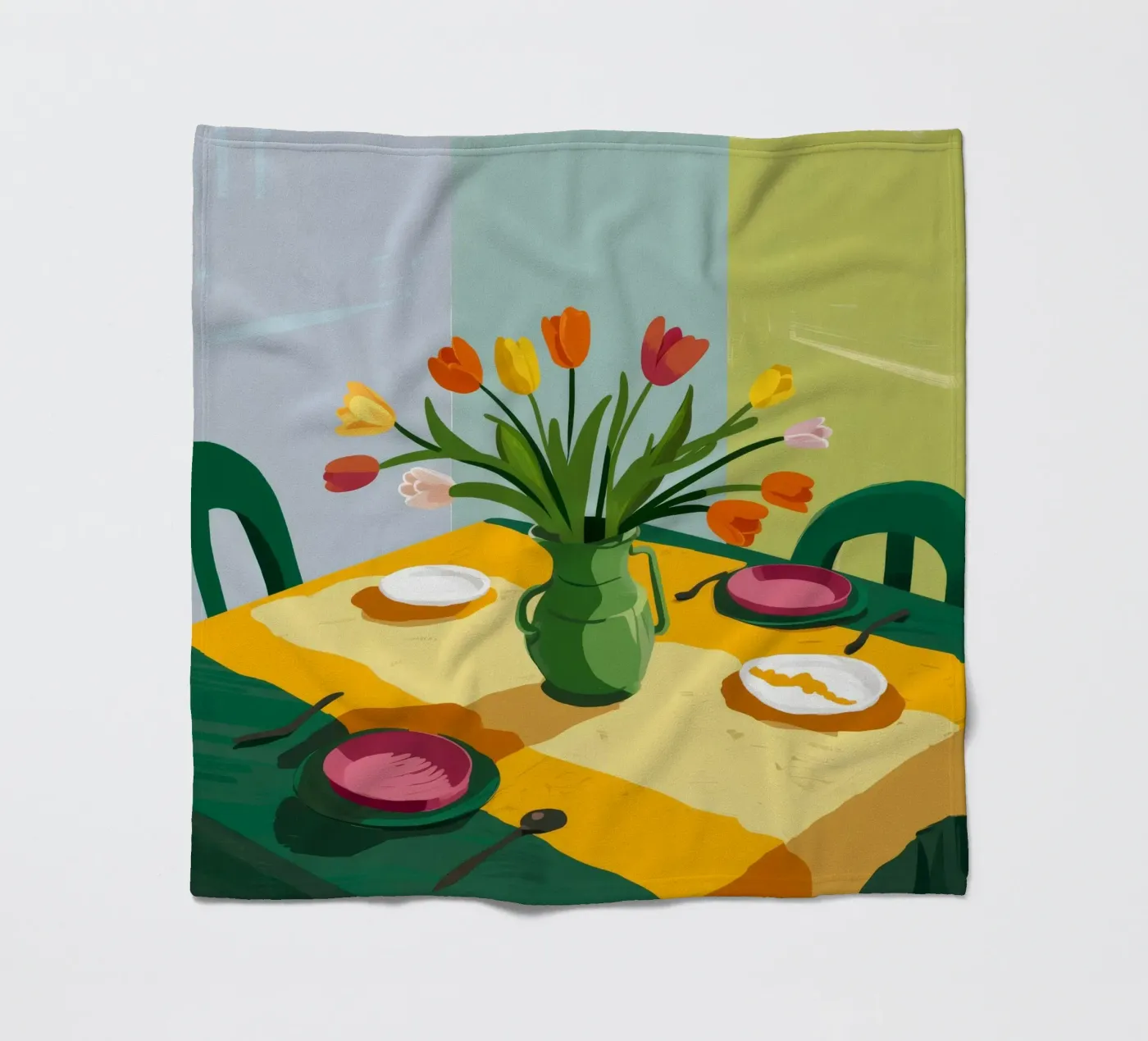 Tulip Table Tranquility fleece blanket by Fable Tempa